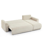Soline - Canapé D'Angle 4 Places - Velours Cotêlé Beige