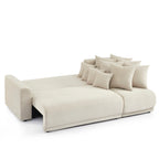 Soline - Canapé D'Angle 4 Places - Velours Cotêlé Beige