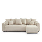 Soline - Canapé D'Angle 4 Places - Velours Cotêlé Beige