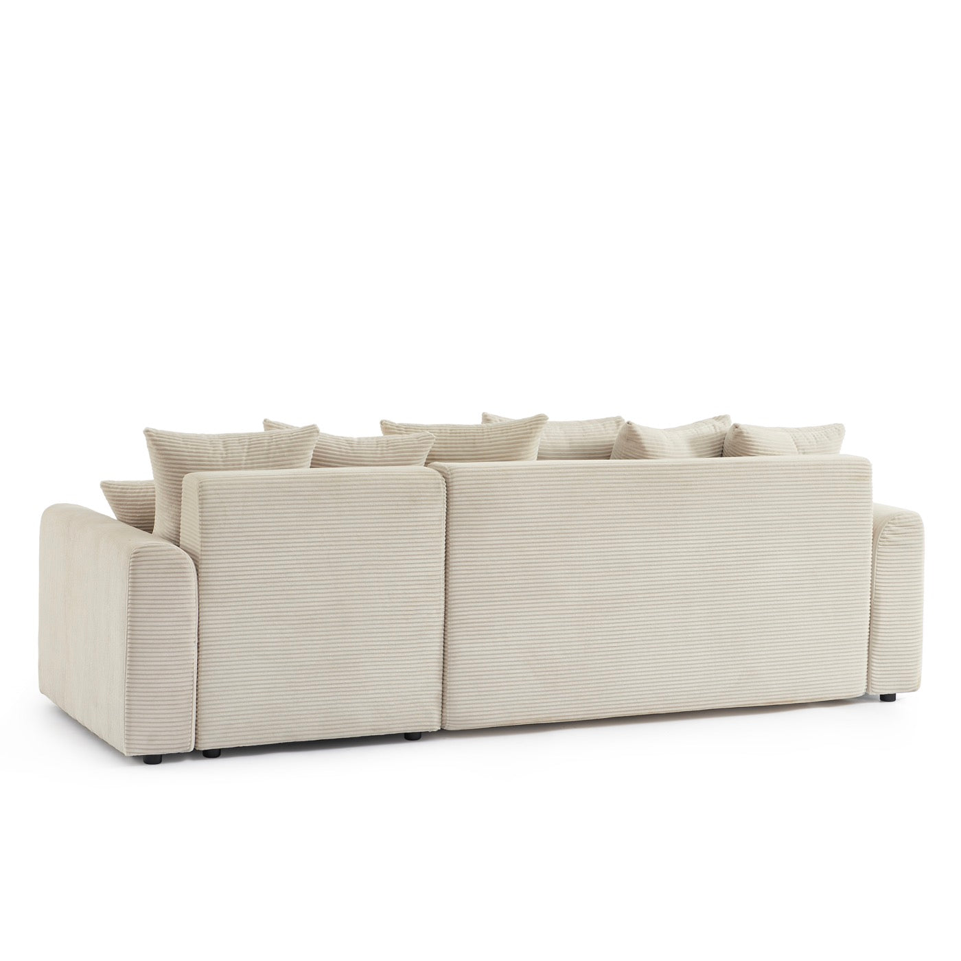 Soline - Canapé D'Angle 4 Places - Velours Cotêlé Beige