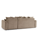 Soline - Canapé D'Angle 4 Places - Velours Cotêlé Taupe