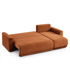Soline - Canapé D'Angle - Velours Cotêlé Terracotta