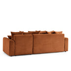 Soline - Canapé D'Angle - Velours Cotêlé Terracotta
