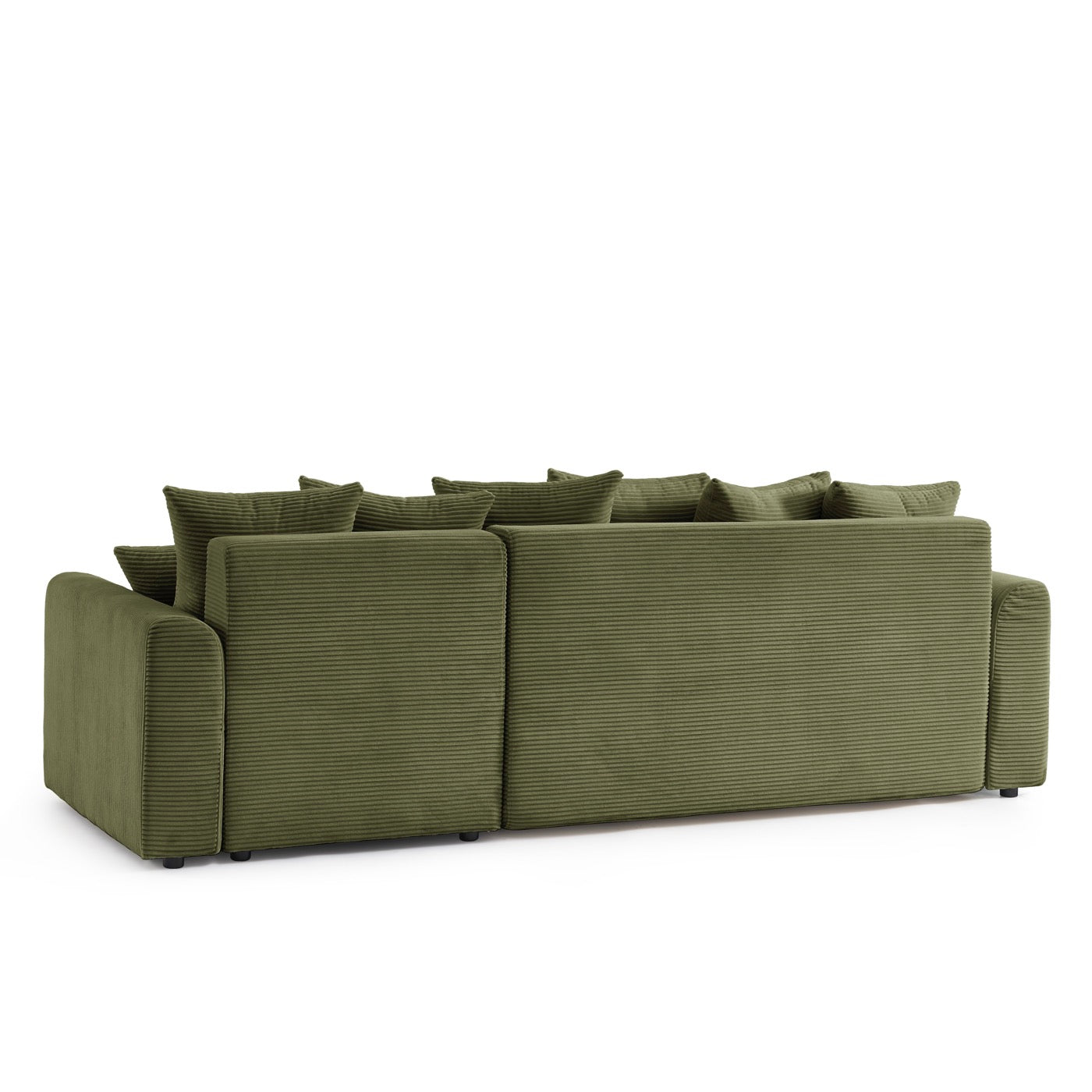 Soline - Canapé D'Angle 4 Places - Velours Cotêlé Vert