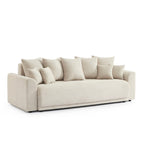 Soline - Canapé Droit 3 Places - Velours Cotêlé Beige