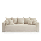 Soline - Canapé Droit 3 Places - Velours Cotêlé Beige