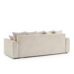 Soline - Canapé Droit 3 Places - Velours Cotêlé Beige