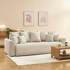 Soline - Canapé Droit 3 Places - Velours Cotêlé Beige