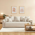 Soline - Canapé Droit 3 Places - Velours Cotêlé Beige