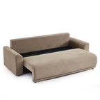 Soline - Canapé Droit 3 Places - Velours Cotêlé Taupe