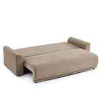 Soline - Canapé Droit 3 Places - Velours Cotêlé Taupe