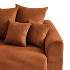 Soline - Canapé Droit - Velours Cotêlé Terracotta