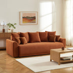 Soline - Canapé Droit - Velours Cotêlé Terracotta