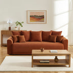 Soline - Canapé Droit - Velours Cotêlé Terracotta