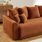 Soline - Canapé Droit - Velours Cotêlé Terracotta