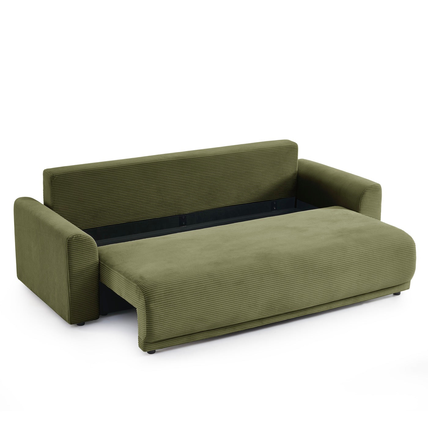 Soline - Canapé Droit 3 Places - Velours Cotêlé Vert