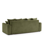 Soline - Canapé Droit 3 Places - Velours Cotêlé Vert
