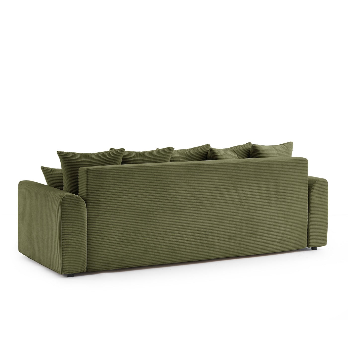 Soline - Canapé Droit 3 Places - Velours Cotêlé Vert