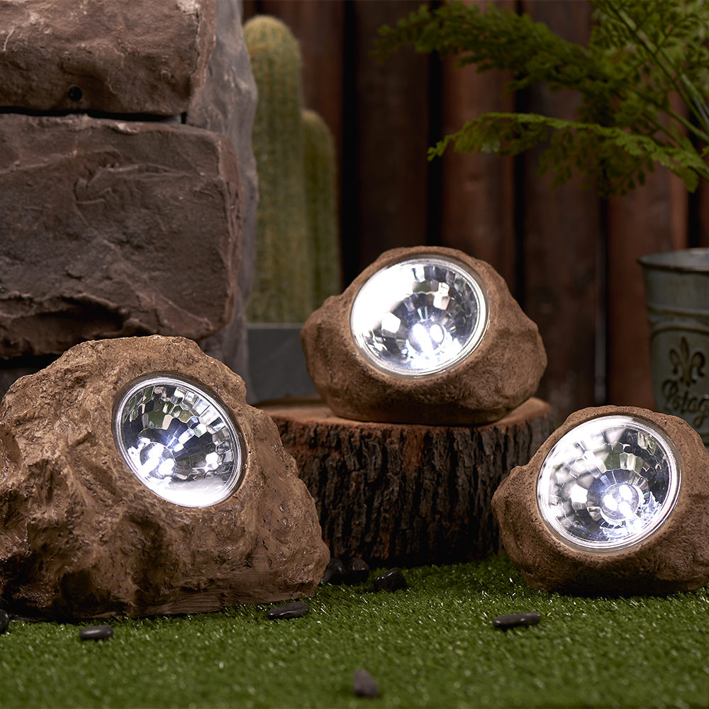Décoration Lumineuse Solaire - 3X Rocky Brown