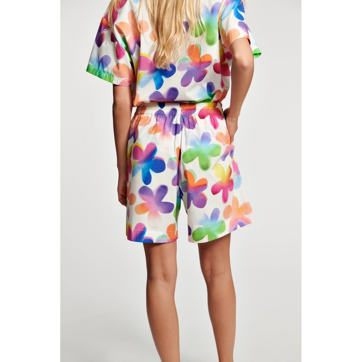 Short Flower Print Elasticated