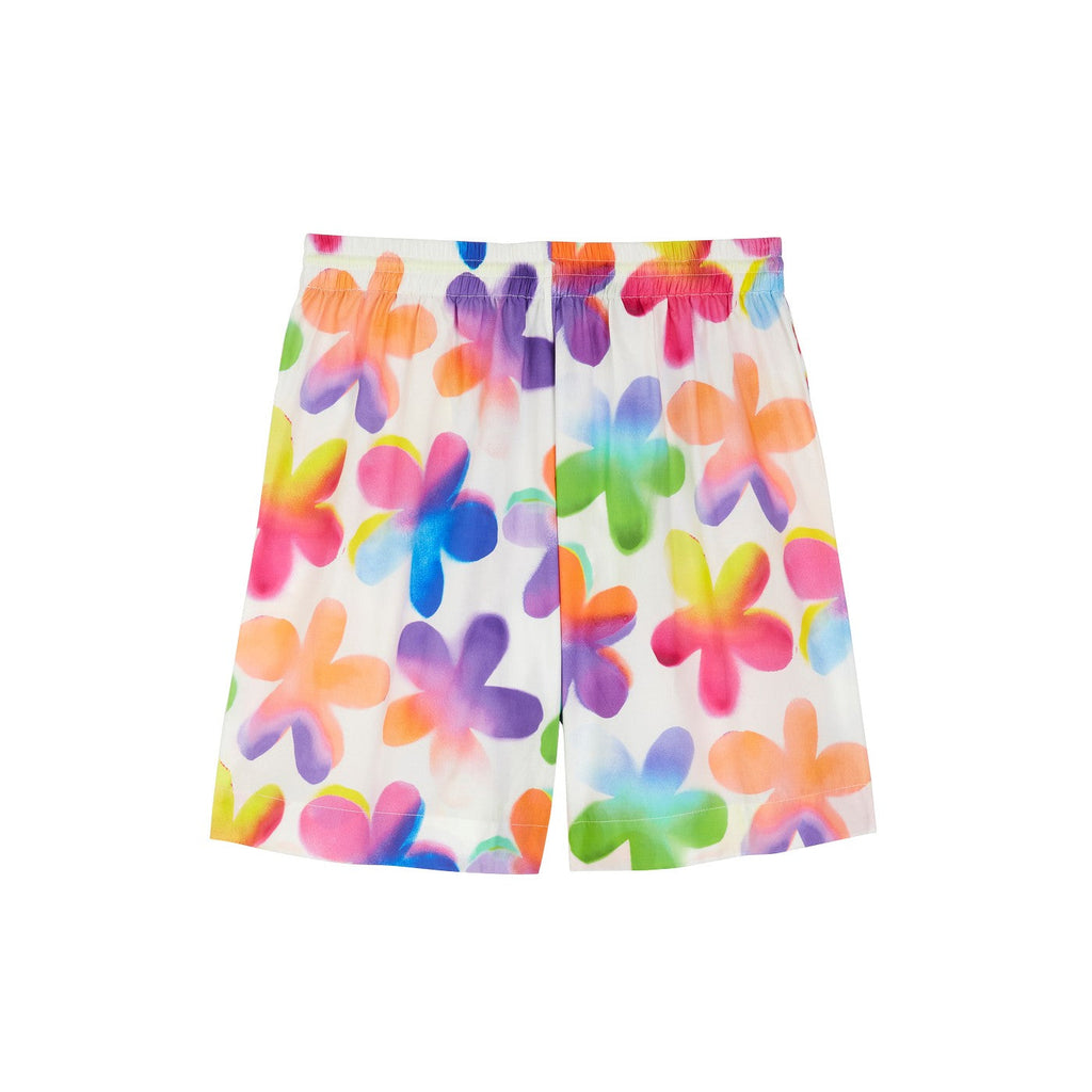 Short Flower Print Elasticated