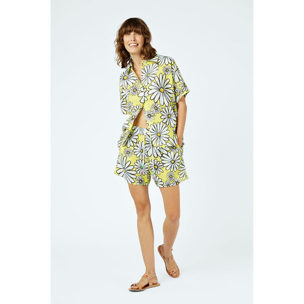 Short Daisy-Print Linen Co-Ord