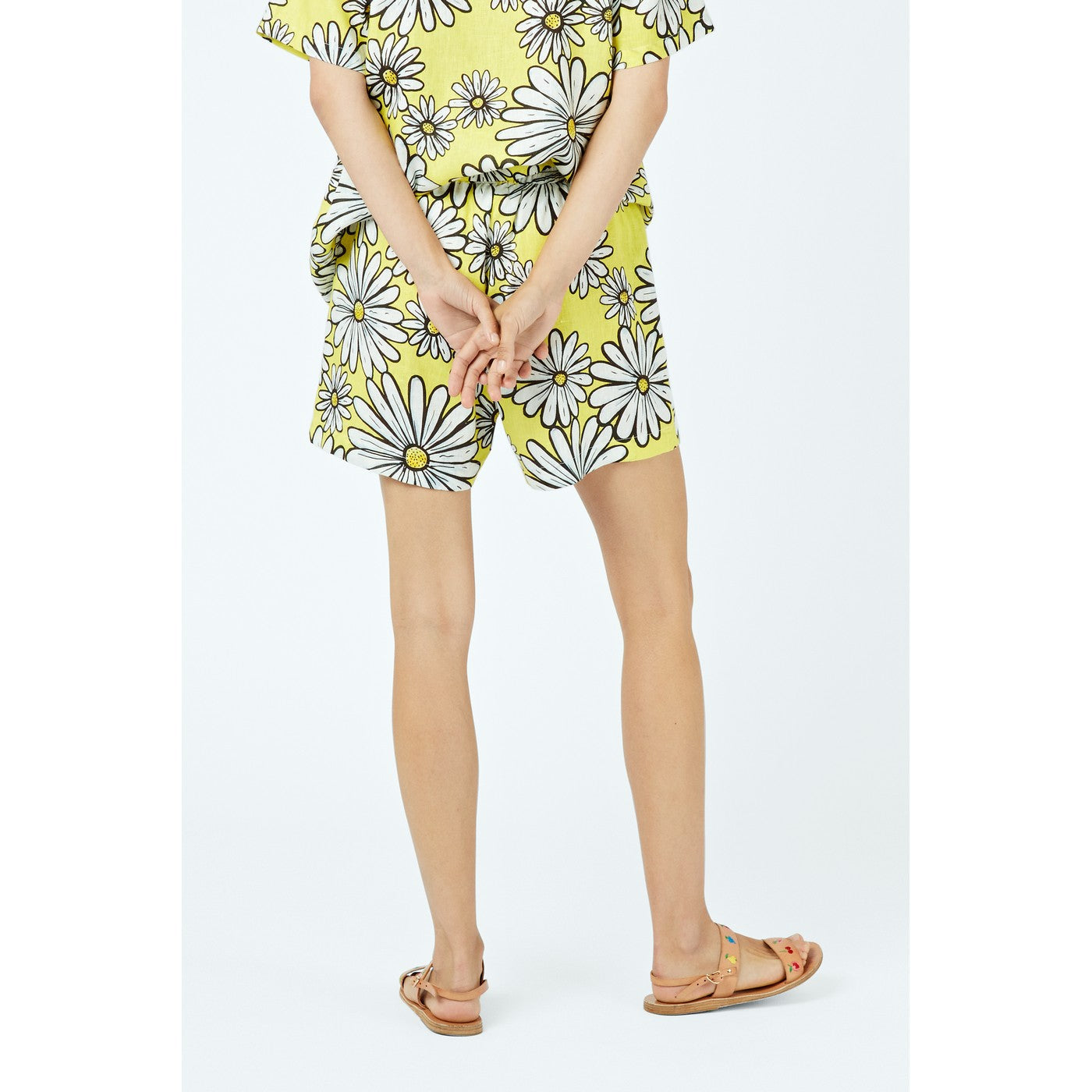 Short Daisy-Print Linen Co-Ord