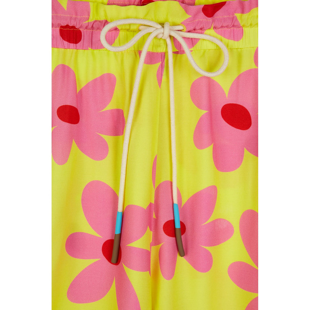 Short Flower Print High Waisted
