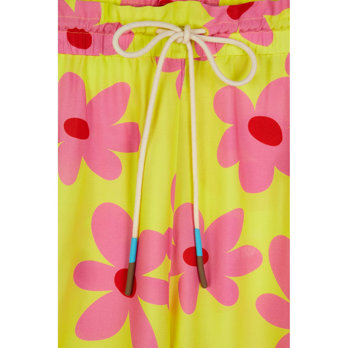 Short Flower Print High Waisted