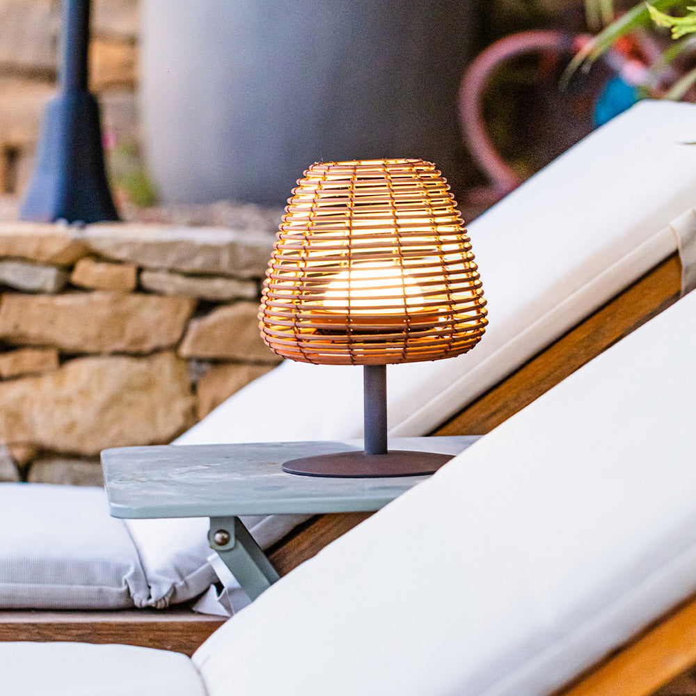 Boheme - Lampe De Table Sans Fil - Polyrotin - Marron