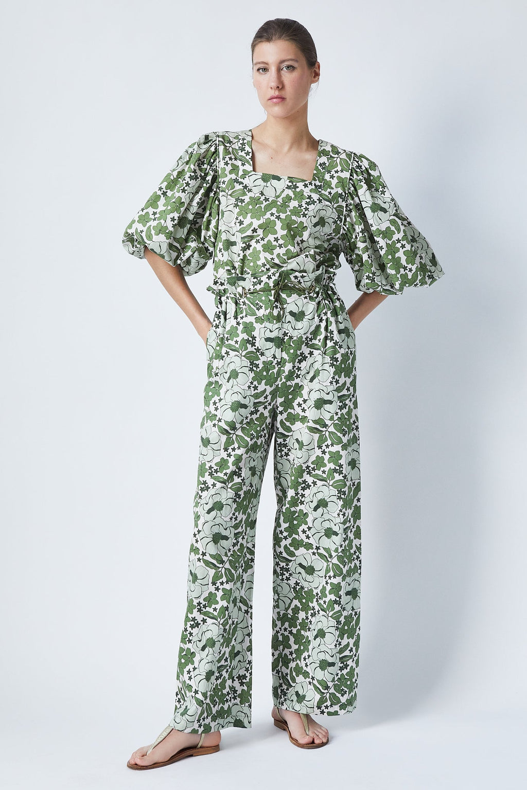 Pantalon Zoe Green Bloom