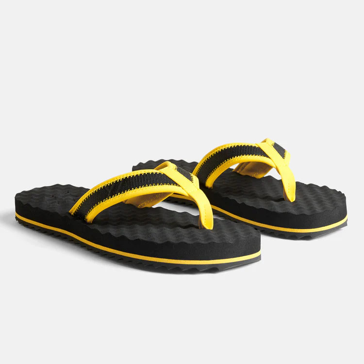 Womens Y// Emb. Flip Flop - Black/Yellow - Femme