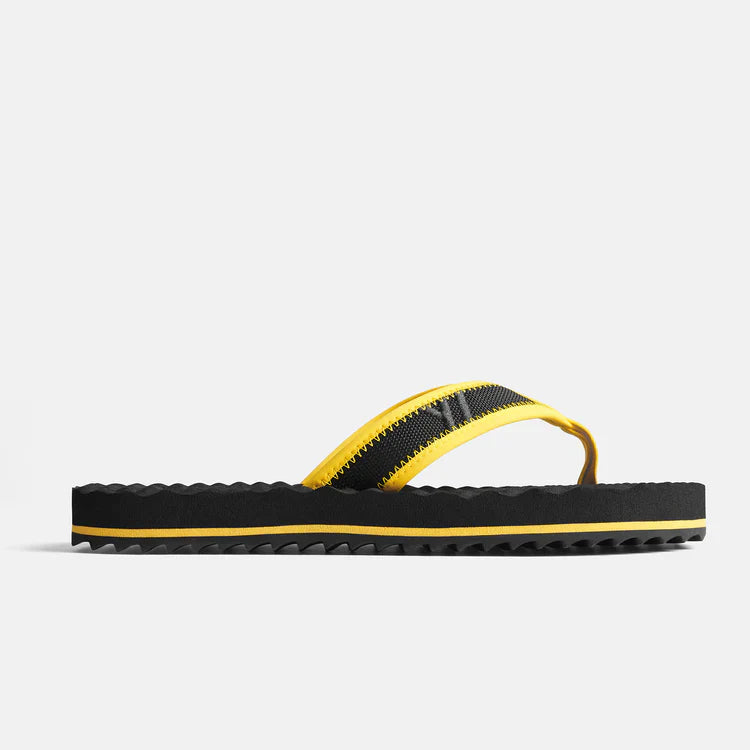Womens Y// Emb. Flip Flop - Black/Yellow - Femme