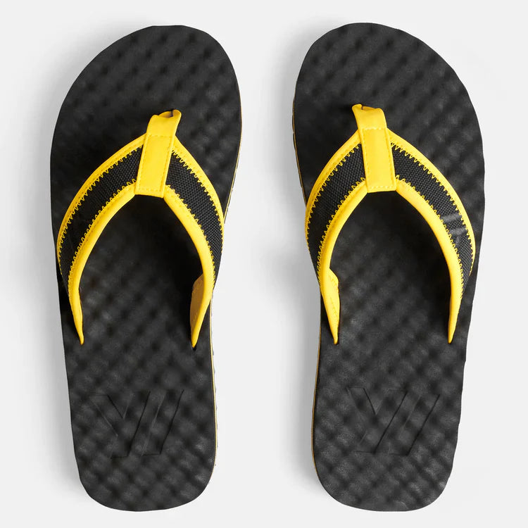 Womens Y// Emb. Flip Flop - Black/Yellow - Femme