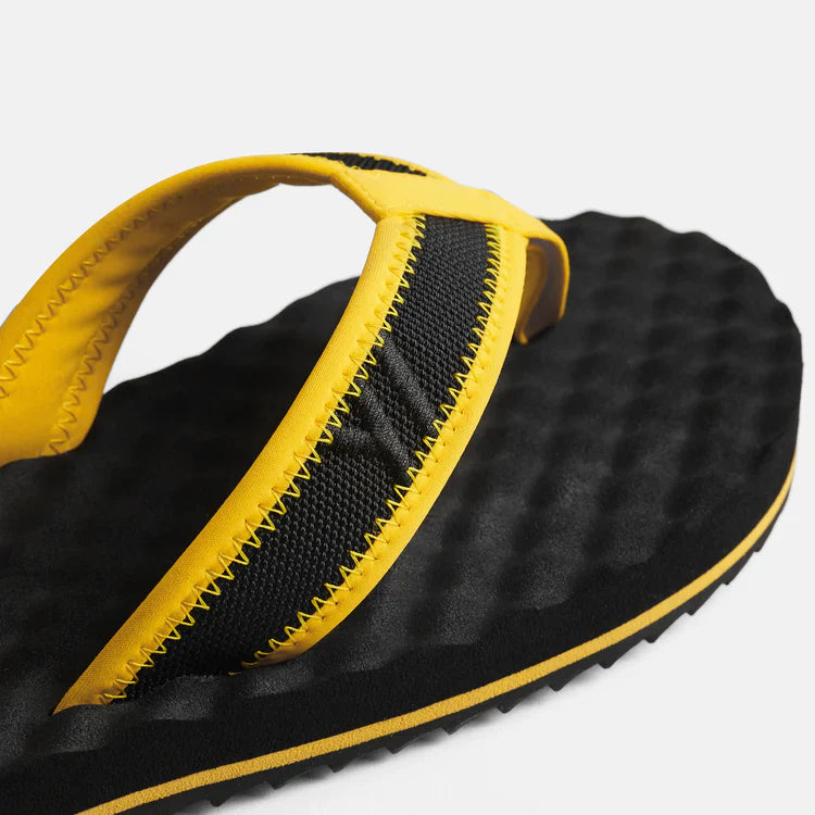 Womens Y// Emb. Flip Flop - Black/Yellow - Femme