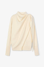 Pull Foulard Maille Écru