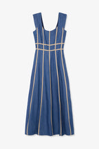 Robe Rubans Tencel Bleu