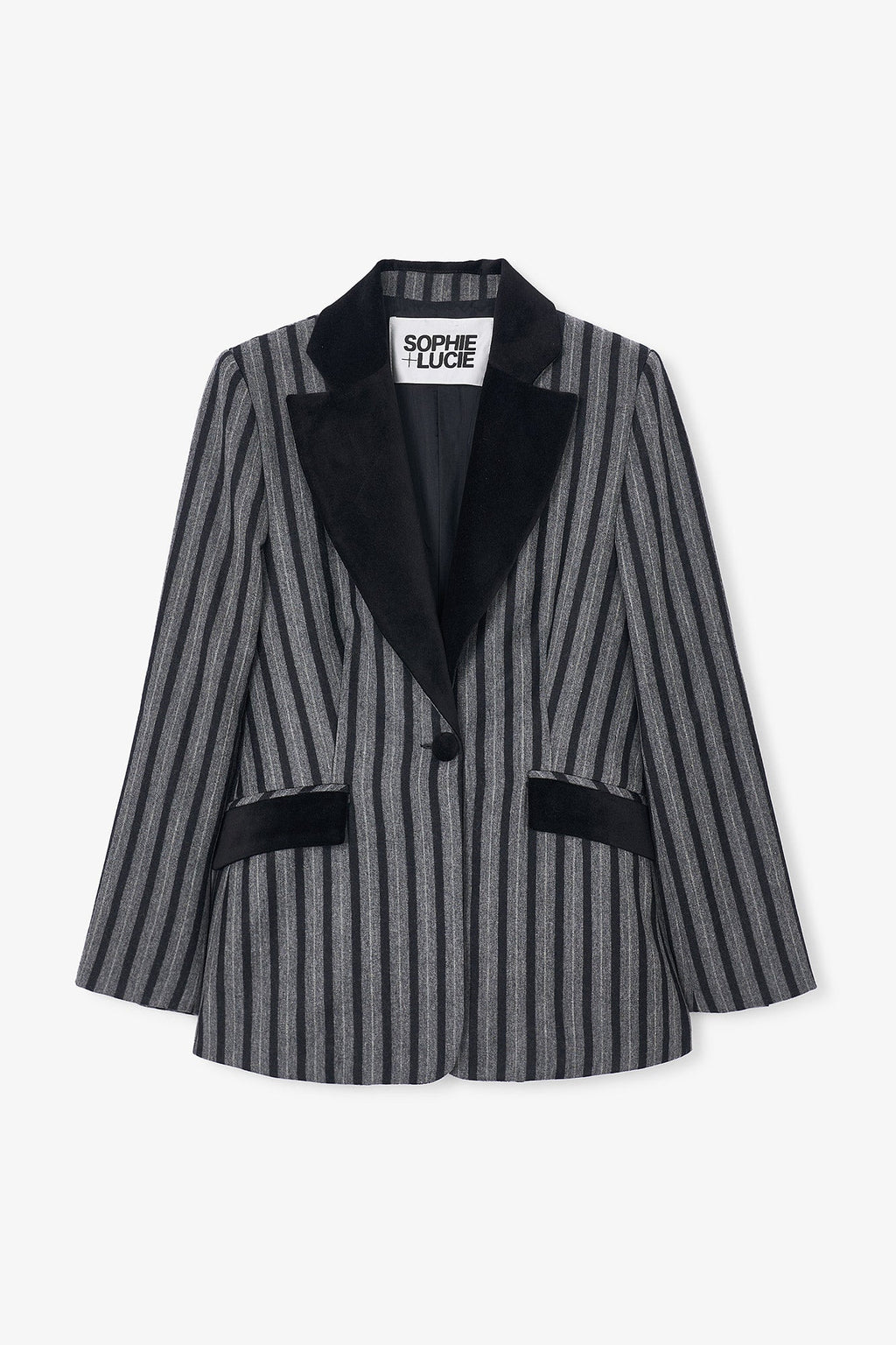 Blazer Ana Rayé Gris