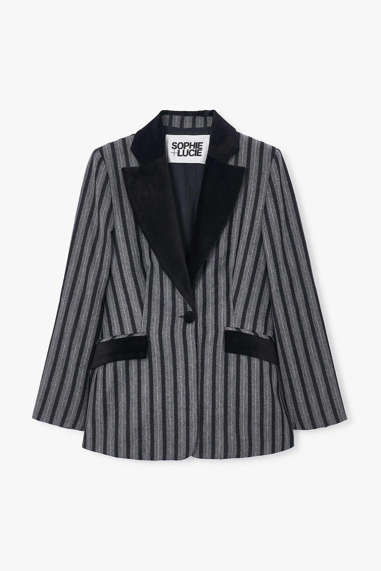 Blazer Ana Rayé Gris