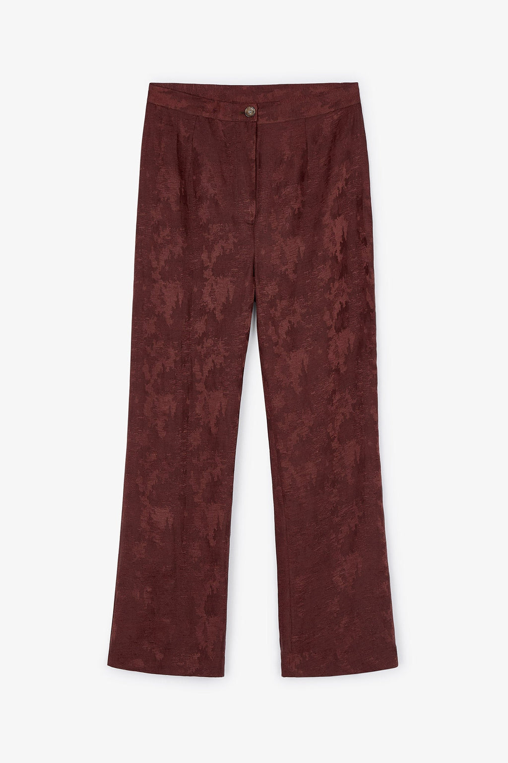 Pantalon Sixties Crop Jacquard Rustique Marron