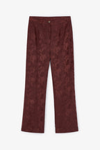 Pantalon Sixties Crop Jacquard Rustique Marron