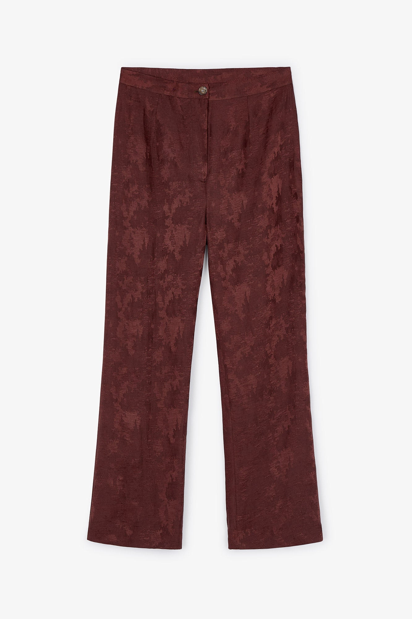 Pantalon Sixties Crop Jacquard Rustique Marron