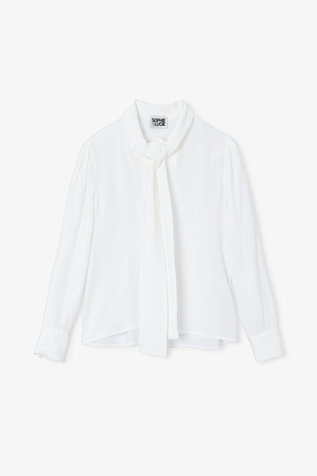 Blouse Nœud Crêpe Écru