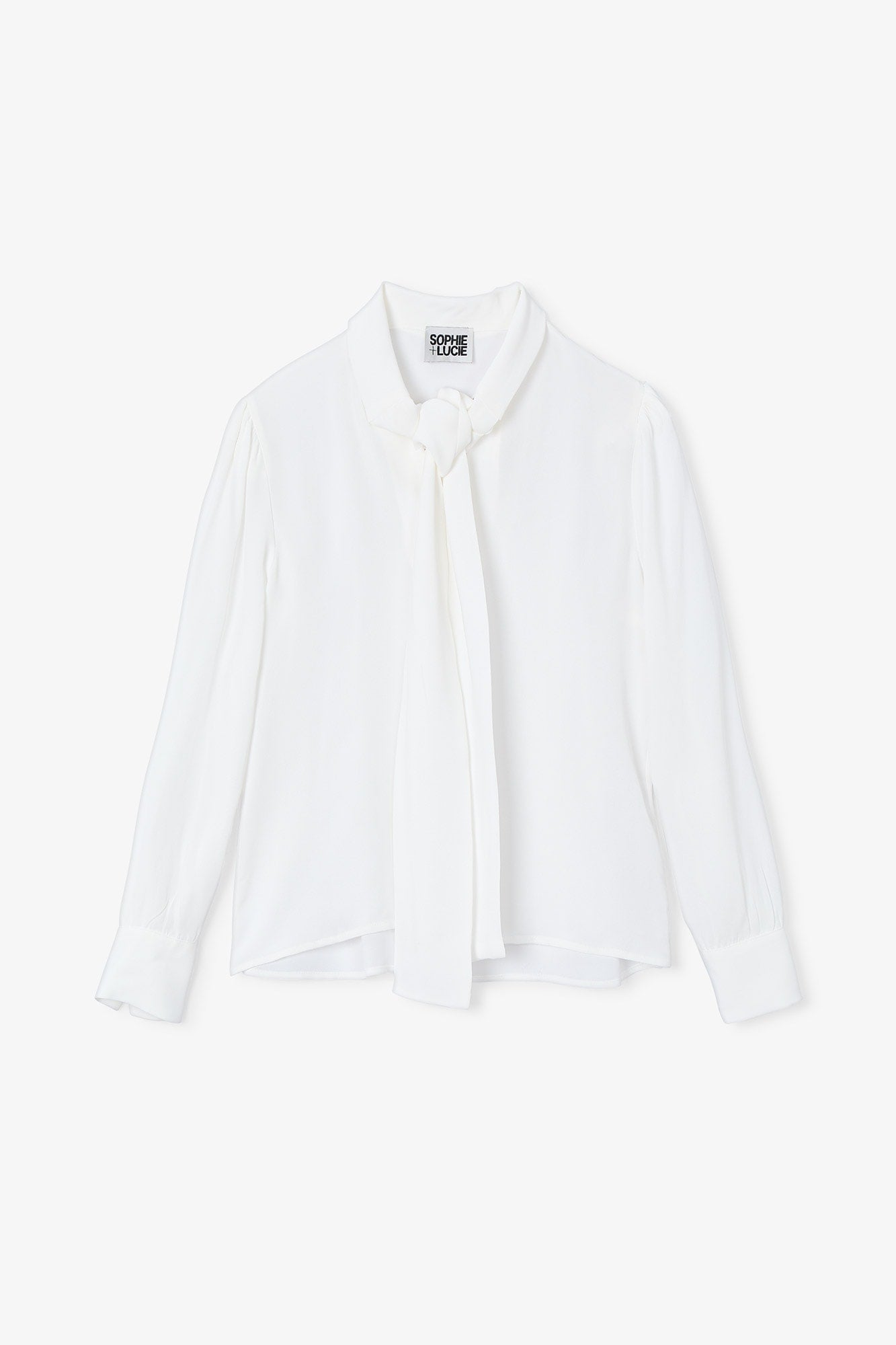 Blouse Nœud Crêpe Écru