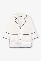 Veste Contraste Fil Blanc