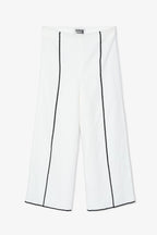 Pantalon Contraste Fil Blanc