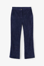 Pantalon Trompette Velours Côtelé Marine