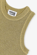 Top Dos Nu Maille Doré