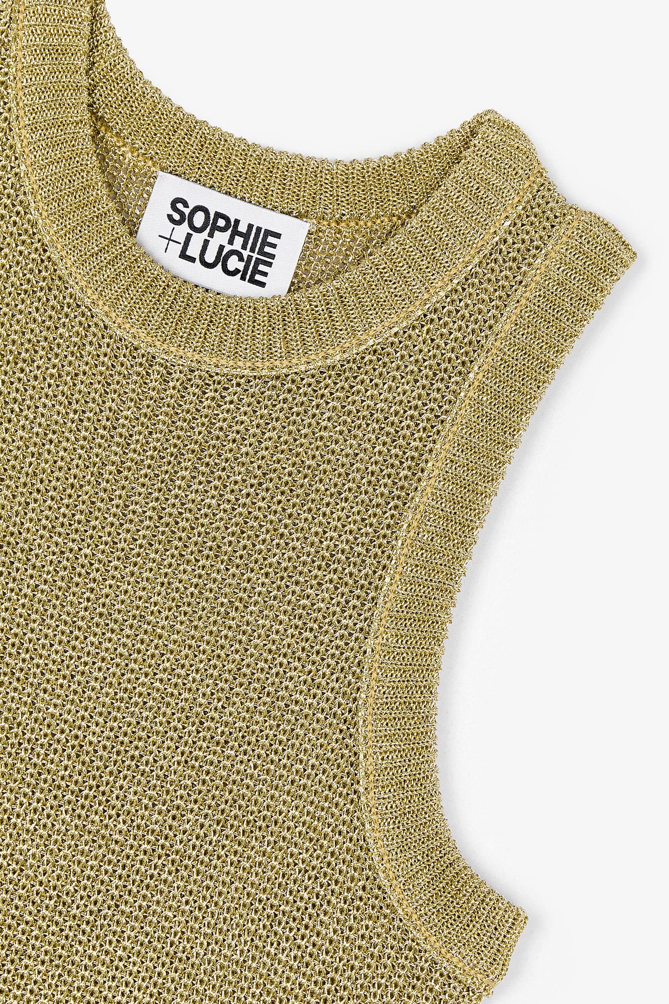 Top Dos Nu Maille Doré