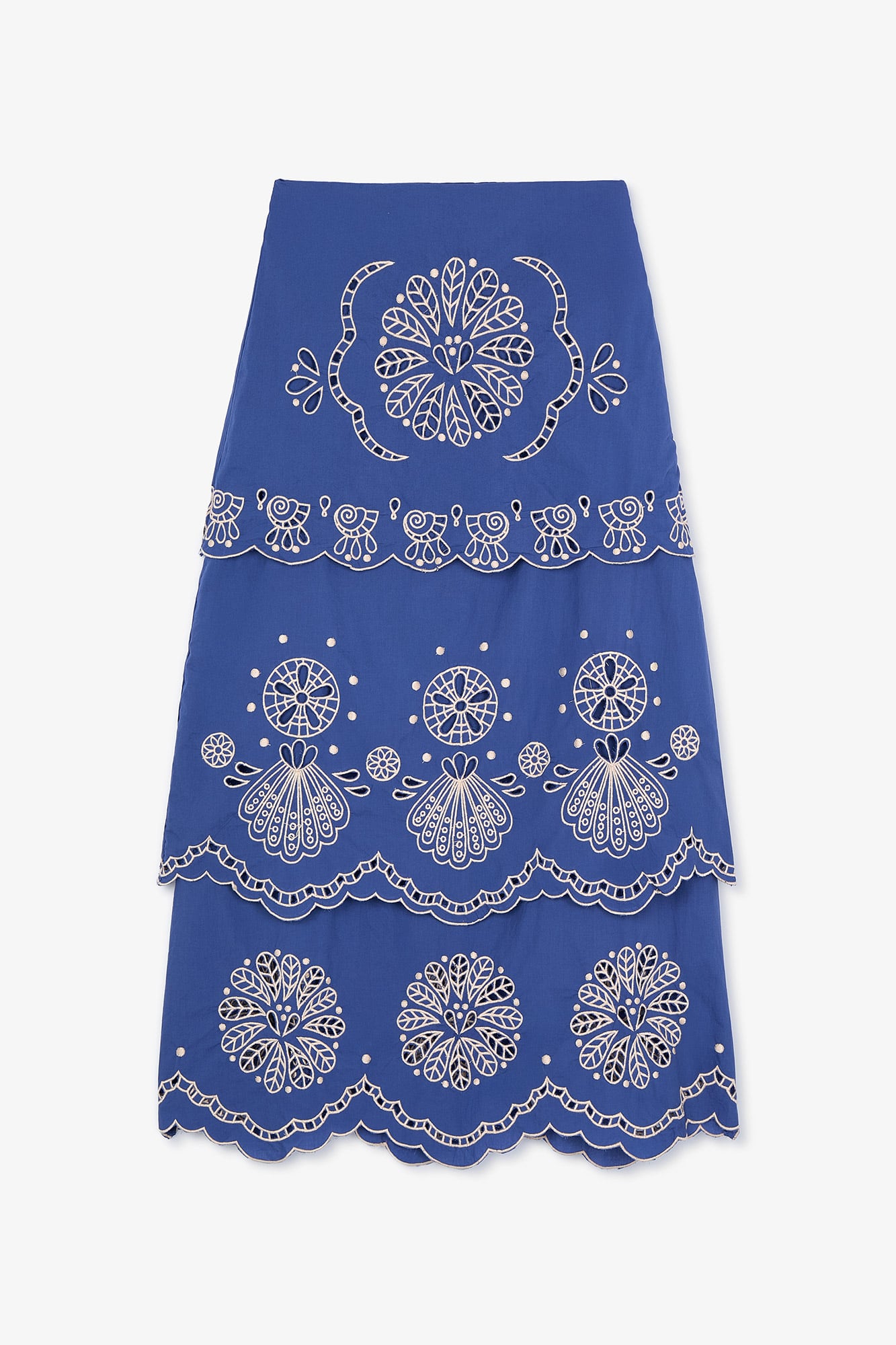 Jupe Bombay Broderie Bleu